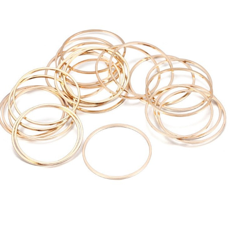 12-50mm cobre puro galvanoplastia círculo cerrado anillo sin boca anillo de boca sólida DIY pendientes accesorios material