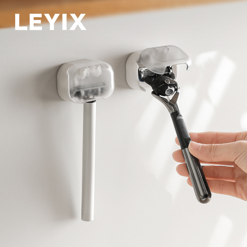 LYEIX Manual Shaver Rack Bathroom Razor Storage Rack Wall Hanging Punch-Free Razor Storage Rack