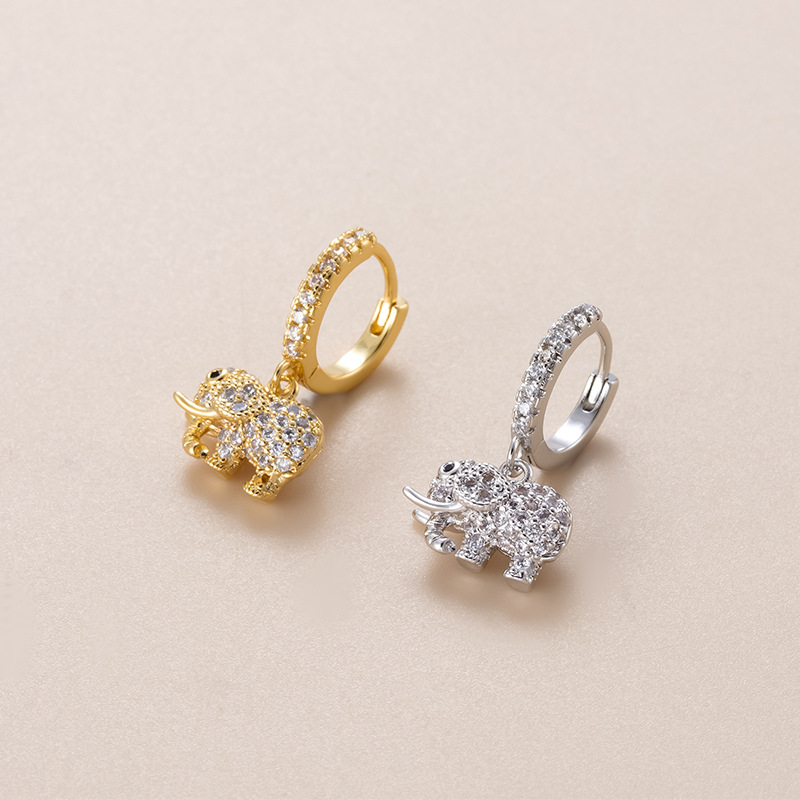 Plating, Inlay Design Fashion Butterfly Bow Knot Copper Plating Inlay Zircon Ear Studs 1 Piece