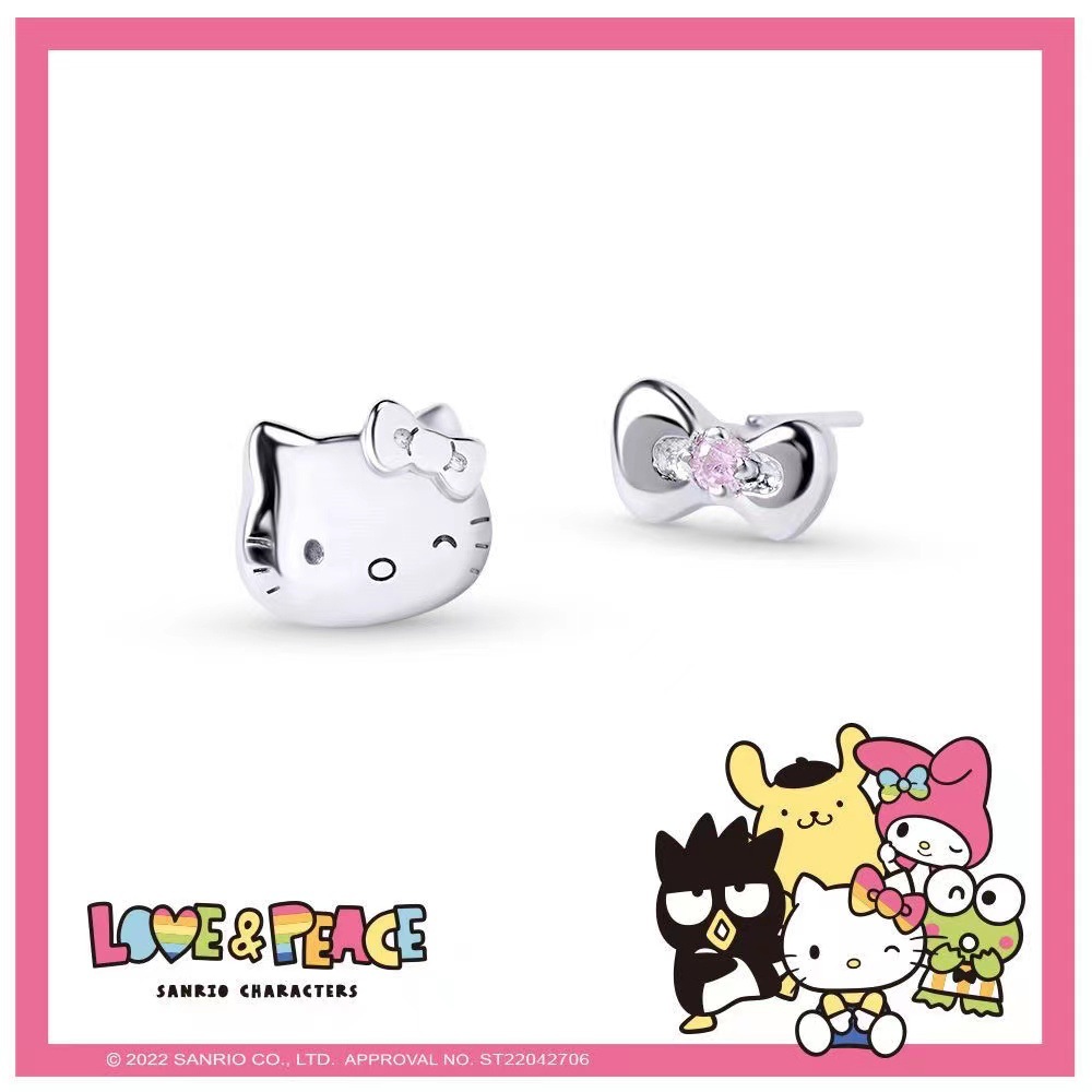 凯蒂猫HELLOKITTY耳钉时尚精致耳饰2022夏季小众精品礼物