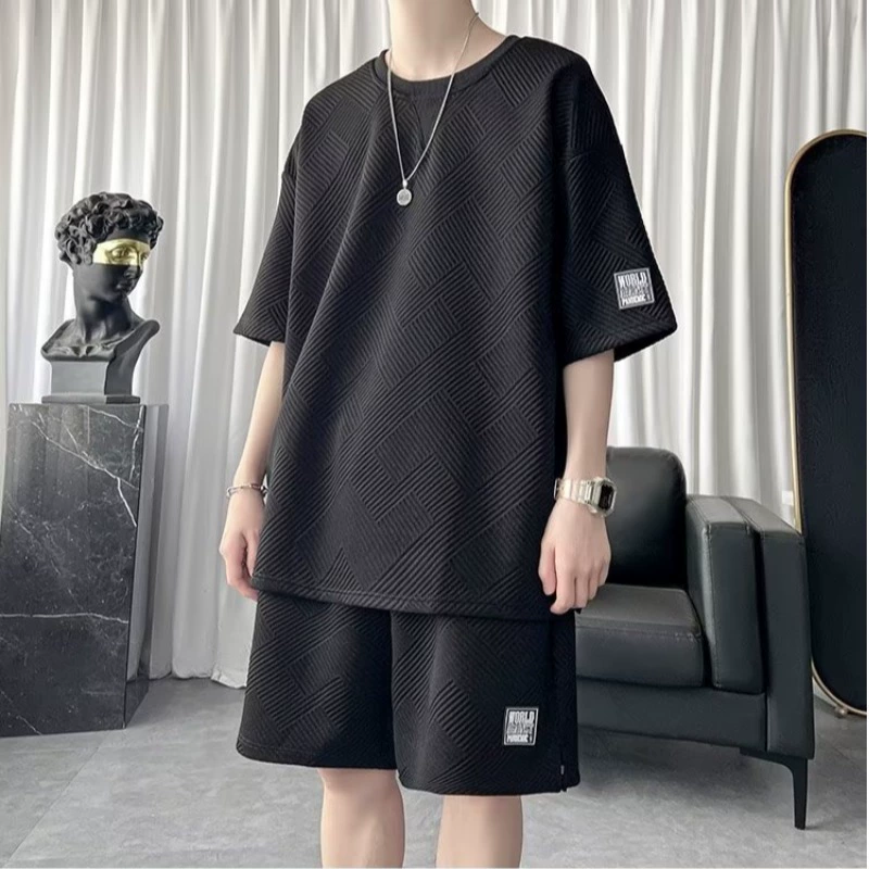Р sleeves, спортивный набор для отдыха, костюм, брюки, футболка, шорты, 2023, с коротким рукавом