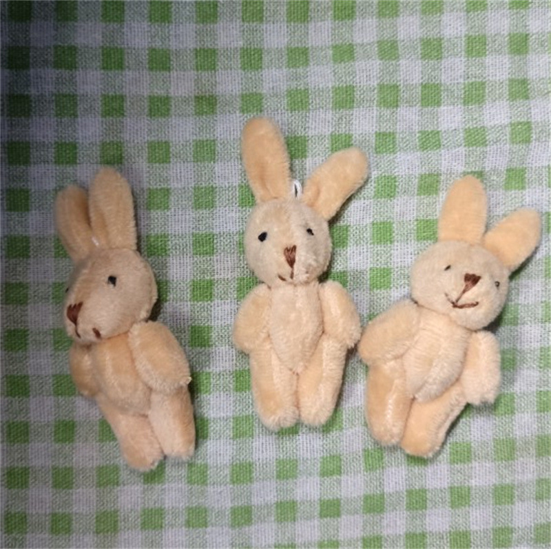 (갈색 입 라인) 6cm 긴 털 살구 토끼