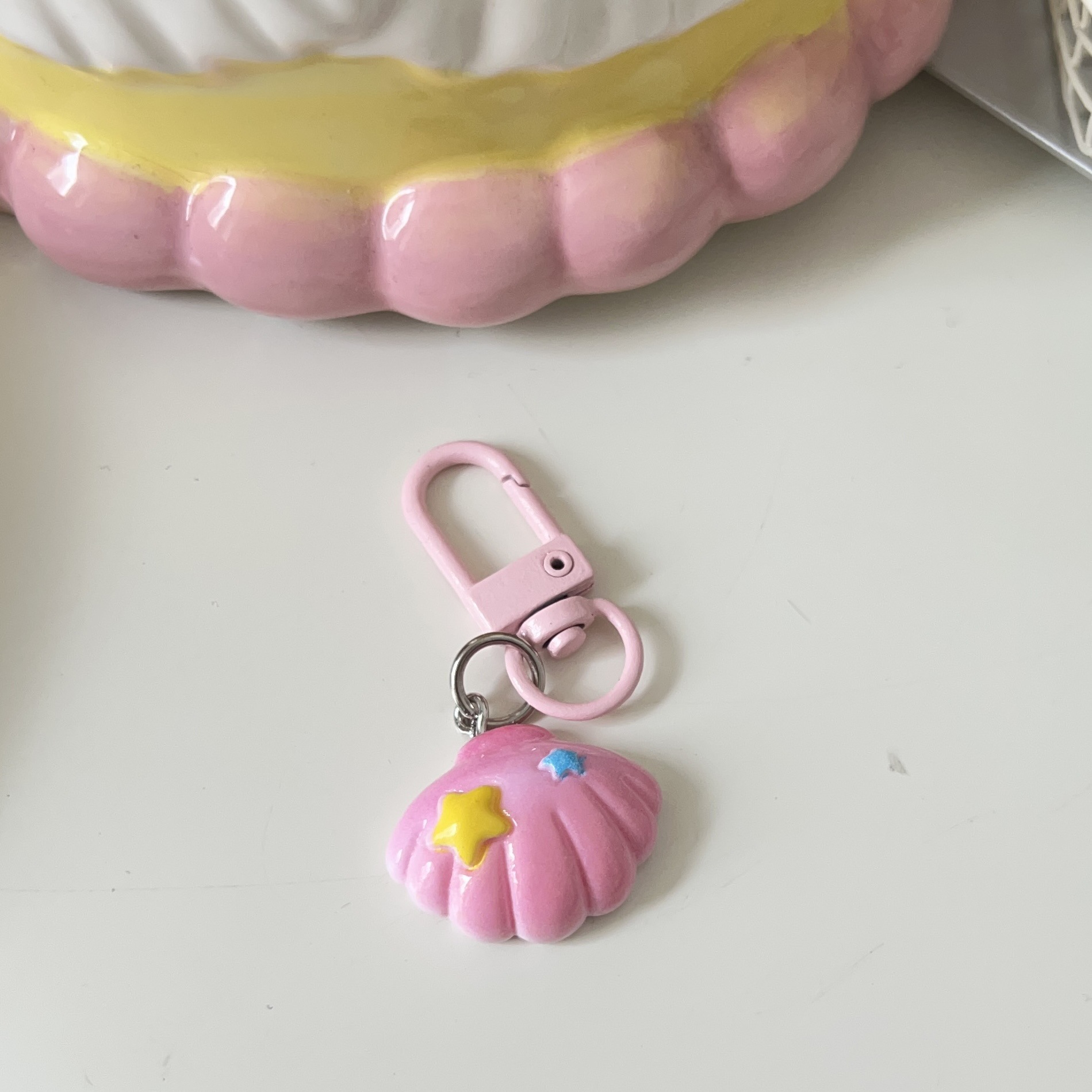 Nuevo lindo estereoscópico estrella de mar llavero de dibujos animados corazón de niña bolsos colgantes accesorios de regalo de pareja