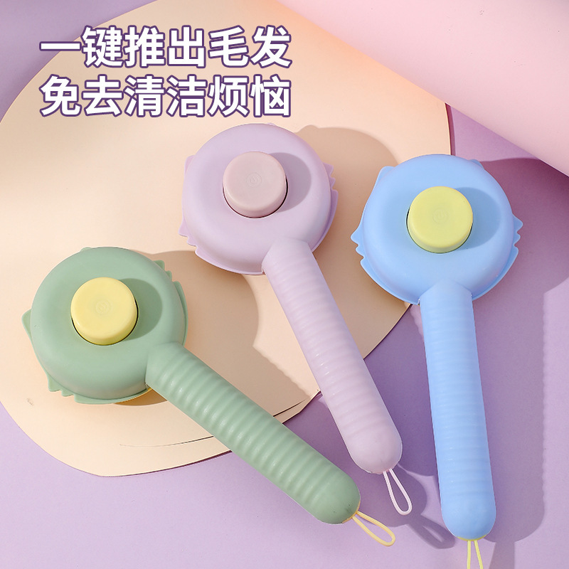 Peine transfronterizo para mascotas con un solo clic en la limpieza de depilación belleza peine gato aguja de depilación peine perro depilación cepillo suministros