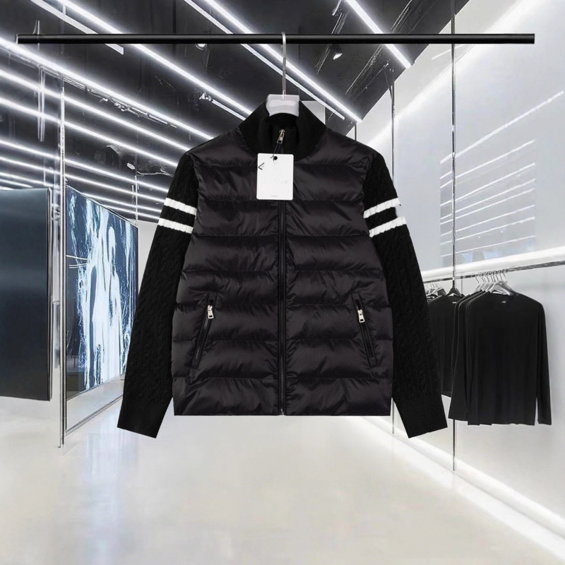 Cross-Border 25Ss High Version Mengjia down Jacket Fashionable and Handsome White Duck down Mjia Spliced ​​Knitted down Jacket