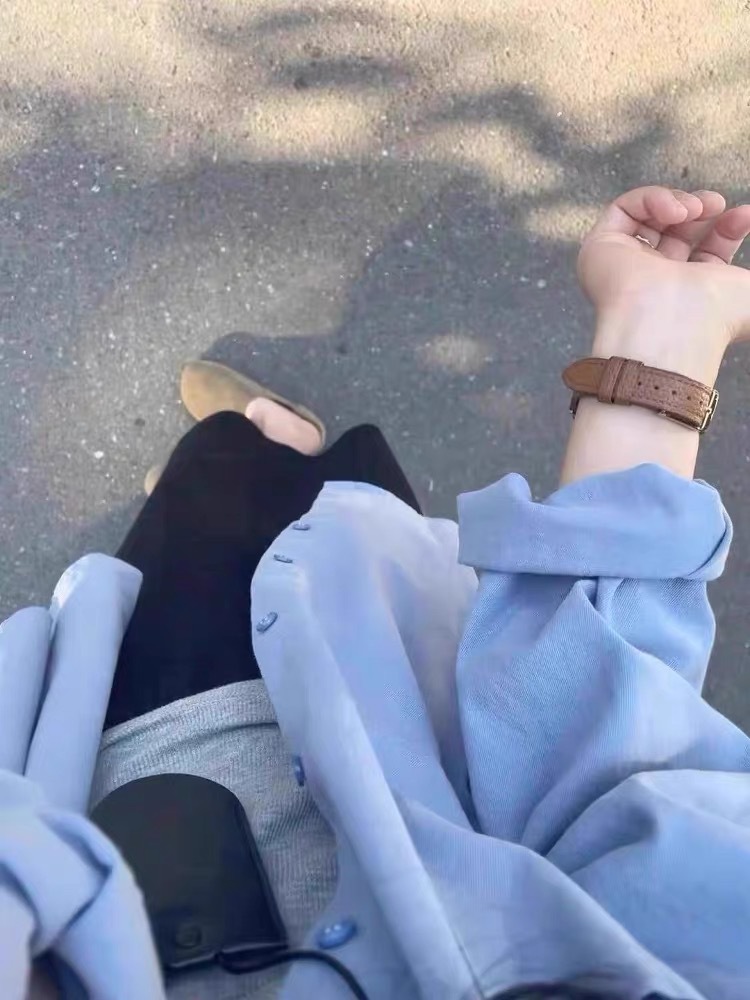 2025 Spring French Blue Shirt Top Women's High-End Elegant Long-Sleeved Versatile Summer Sun Protection Shirt Jacket