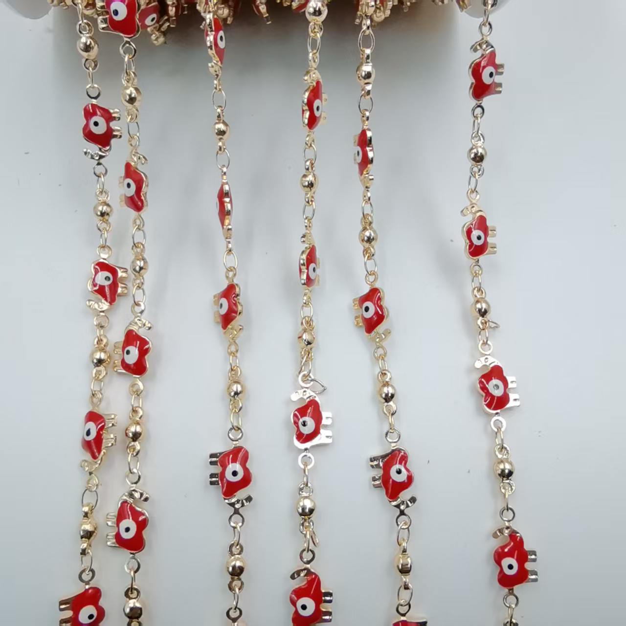 El ojo del mal Hassam mano DIY cadena goteo de aceite ojo del mal brazalete collar joyas accesorios al por mayor image 7