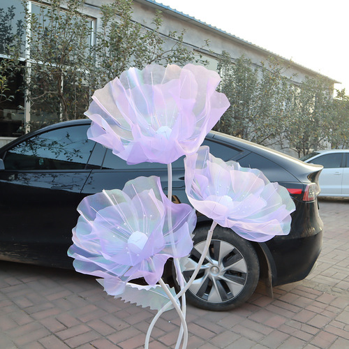 Simulated silk screen poppy flower high-end window display large flower outdoor wedding decoration photography props supplies flower head