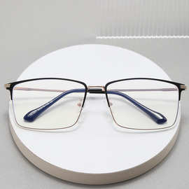 防蓝光钛合金眼镜框架方形简约商务小红书爆款男士近视框架眼镜