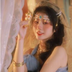 異域風西域公主頭飾古風流蘇水滴額飾眉心墜民族風拍照女