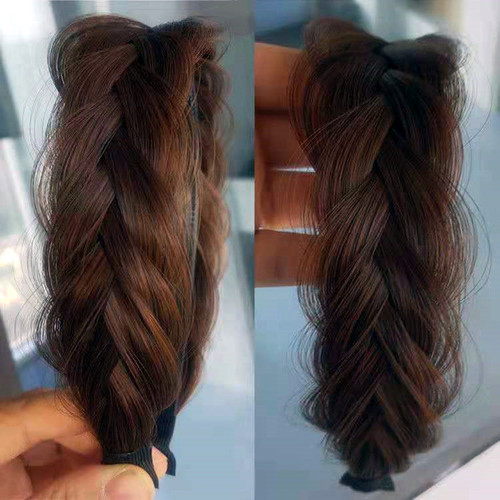 Fishbone braid wig, braided hairband, toothed non-slip braided hair headband, pressed hair headband, hairband, hair accessories, women's headwear