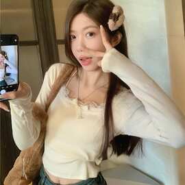 8732# 满天星 已出货 德绒 T恤女秋冬短款打底衫上衣女ins潮无袖