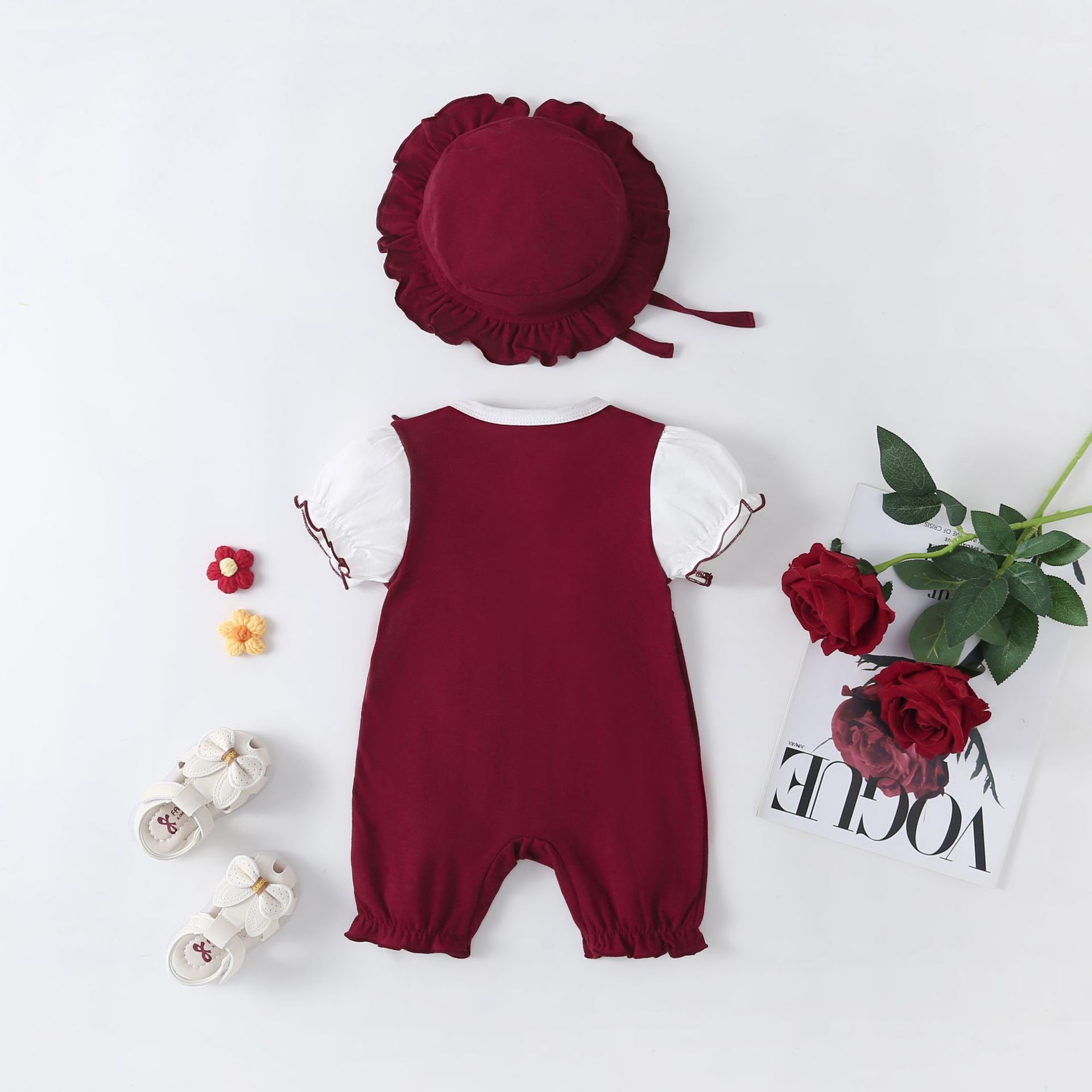 Bebé primavera y verano ropa recién nacido bebé niña mono un mes de edad cien días princesa salida mameluco forrado de lana