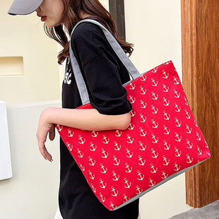 (Wholesale), shopping bag one shoulder, cloth bag, capacious linen bag, Korean style