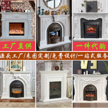 壁炉厂家 汉白玉石雕柱子壁炉架 欧式大理石壁炉客厅装饰摆件