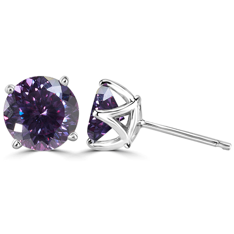 Amazon mejor vendida unisex pendientes 925 plata mosaico de diamante de mosaico de corte / nido de pájaros en stock