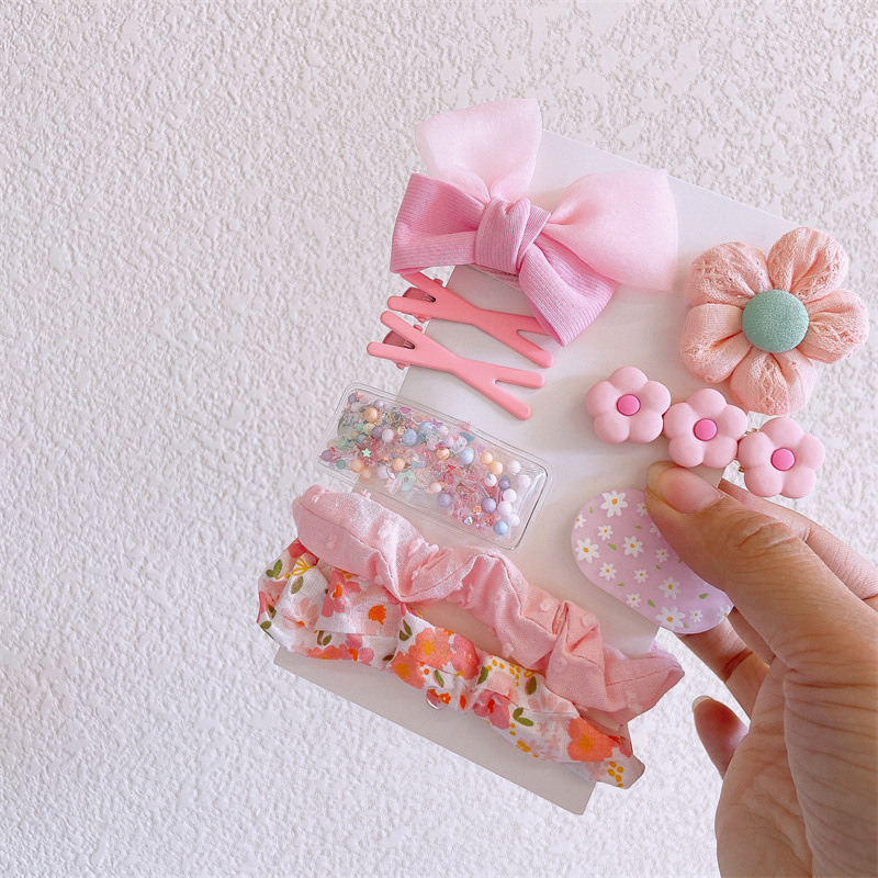80g Weight Hair Clip Hair Accessories Type 9-Piece Set Quantity Holiday, Daily Occasion Cloth Material Cartoon, Knot, Flower, Butterfly, Bow Knot Pattern Kid'S, Women's Gender Cute, Sweet, Korean Style Style Cute Sweet Korean Style Kid'S Women's Cartoon Knot Flower Cloth Hair Clip 10