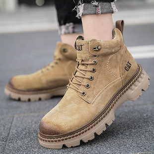 New Frosted Genuine Leather Men's and Women's Carter Workwear Shoes Martins Men's Outdoor High-Top Casual Popular plus size Men's Shoes