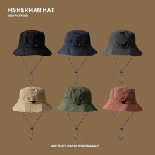 防水渔夫帽可收纳防晒盆帽夏季男女薄款速干户外骑车可折叠遮阳帽