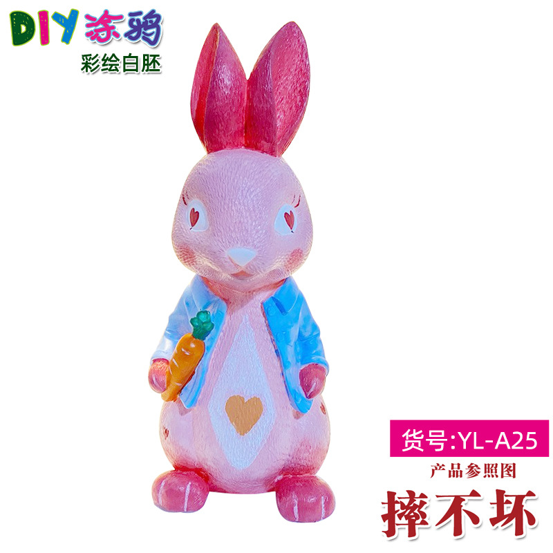 Gran vinilo yeso muñeca embrión blanco al por mayor puntada alcancía gran puntada artesanal DIY colorear blanco