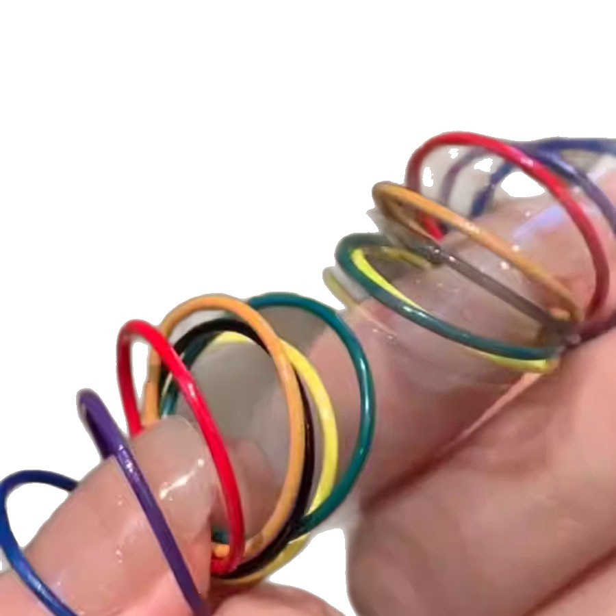 Ensemble de sept bagues rondes en forme de goutte d'huile, style minimaliste et tendance, pour l'index. Bague élégante et discrète._voghion.com