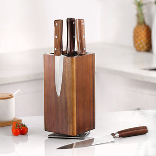New 360 ° Rotating Wooden Magnetic Knife Holder with Free Insertion of Pp Wire Knife Holder Magnetic Knife Storage Rack