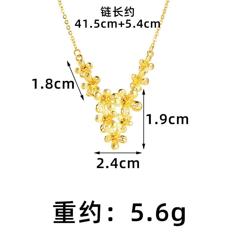 Collar de flores de oro de arena chicas moda alta sensación ligera de lujo accesorios Yiwu no se desvanecen joyas al por mayor