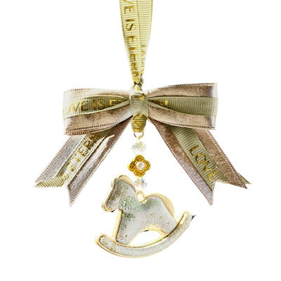 Internet Celebrity Goddess Creative Car – Car hanging - bow-song-brocade-rocking-horse-pendant-green