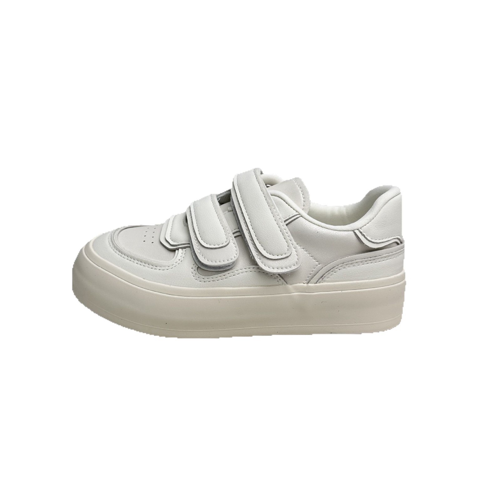 6622 plantilla de látex Velcro plataforma zapatos blancos zapatos de mujer cuero todo fósforo 2025 nuevas zapatillas de deporte casuales de primavera