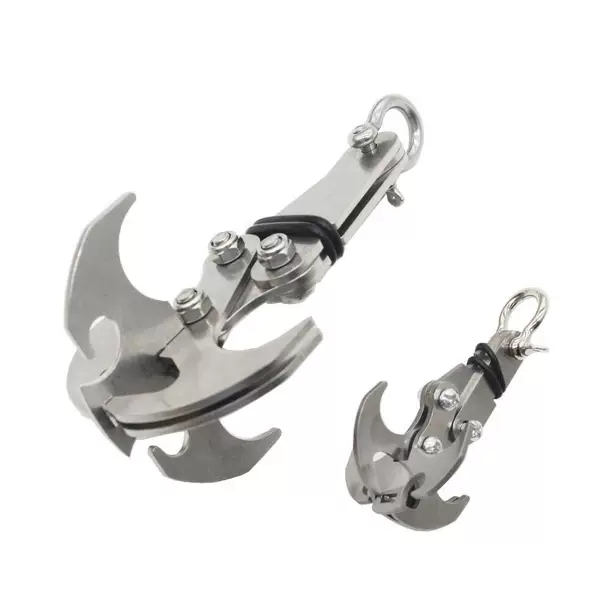 Stainless Steel Outdoor Climbing Hook Gravity Hook Stainless Steel Survival Folding Escaping Hook Rock Climbing Heavy Claw Flying Tiger Hook