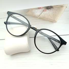 超轻TR90近视眼镜框潮男板材全框眼镜架复古黑框眼镜女透明圆框