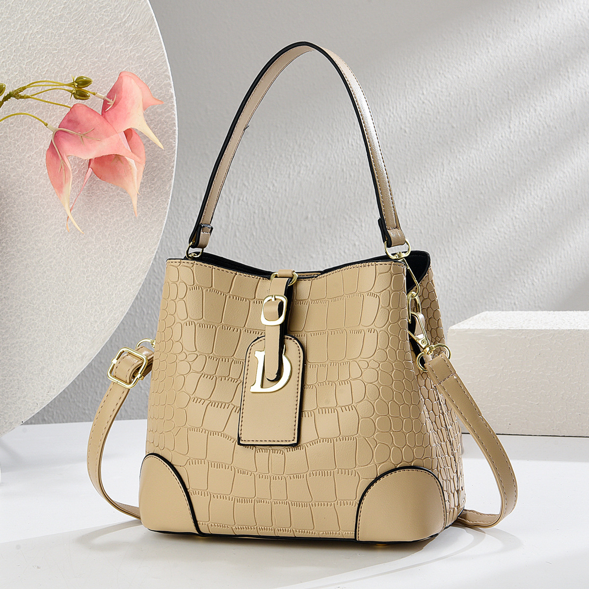 Bolsa de cubo bolsas de piedra bolsas de mano cocodrilo bolsas de hombro bolsas de comercio exterior bolsas al por mayor transfronterizas