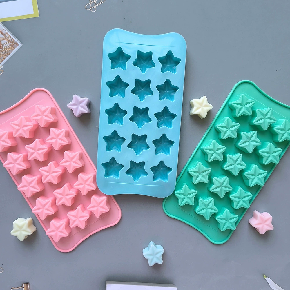 15 consecutive pentagram chocolate 531 silicone mold ice grid mold DIY cake biscuits candy pudding roast mold