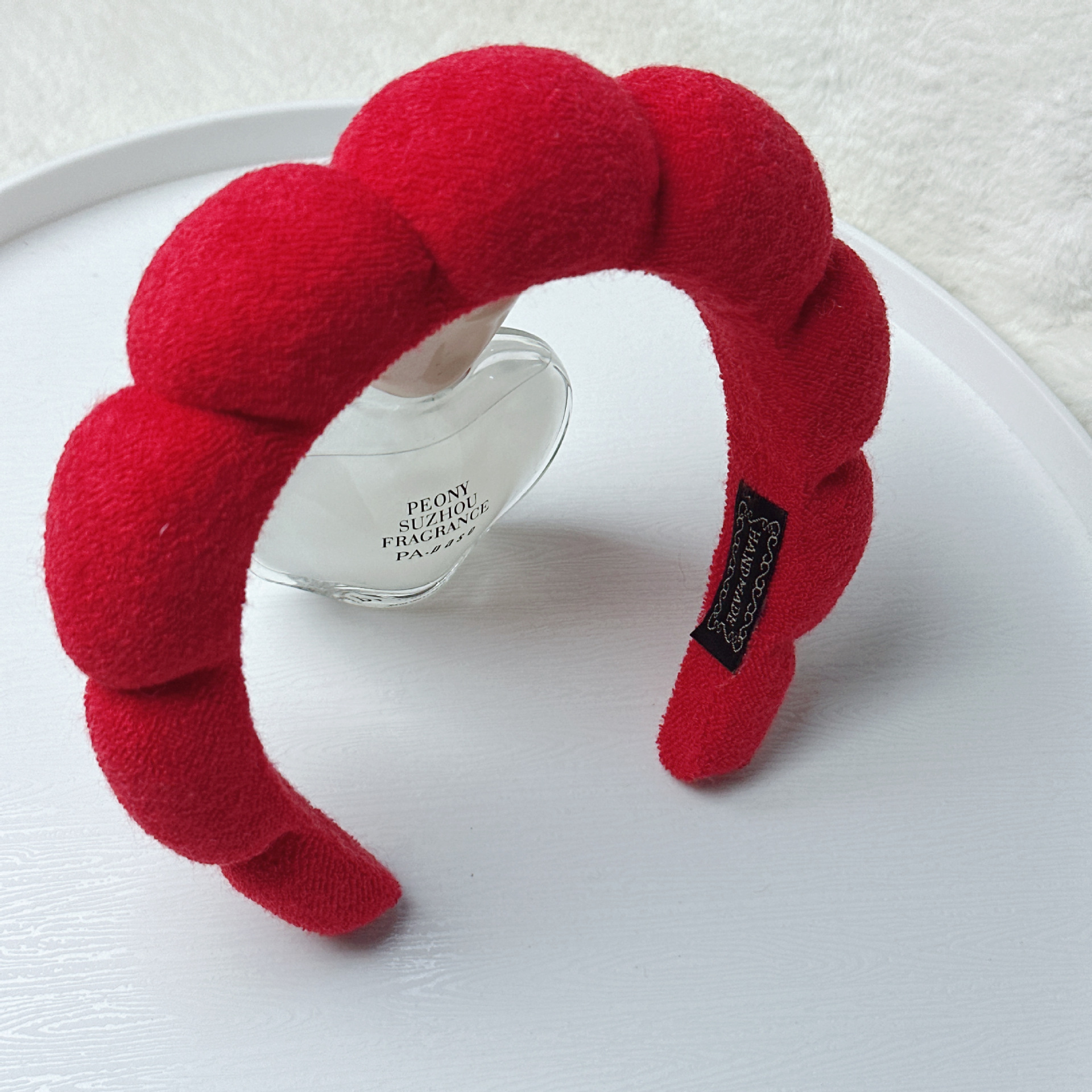 Diadema de Esponja tipo Nube de Tela para Lavado de Cara
