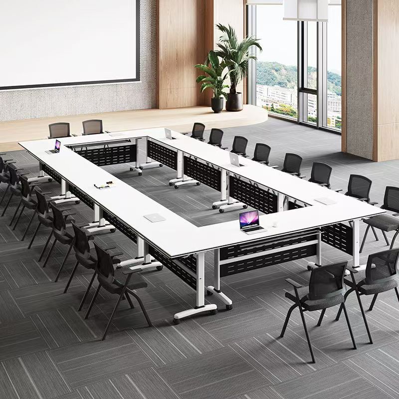 Folding Training Table, Mobile Office Desk, Long Table, Educational Institution Modular Training Table, Classroom Table, Folding Conference Table