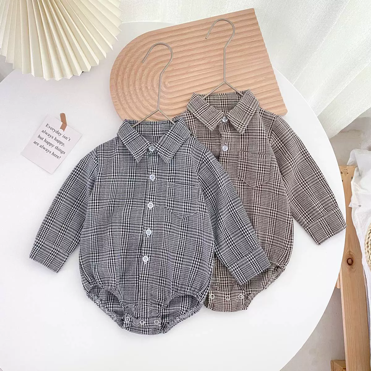 Детская одежда в клетку британский стиль с длинным рукавом, осенний боди