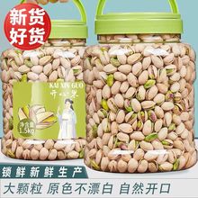 新货开心果500g罐装原色无漂白自然开口盐焗味一整箱坚果厂250克