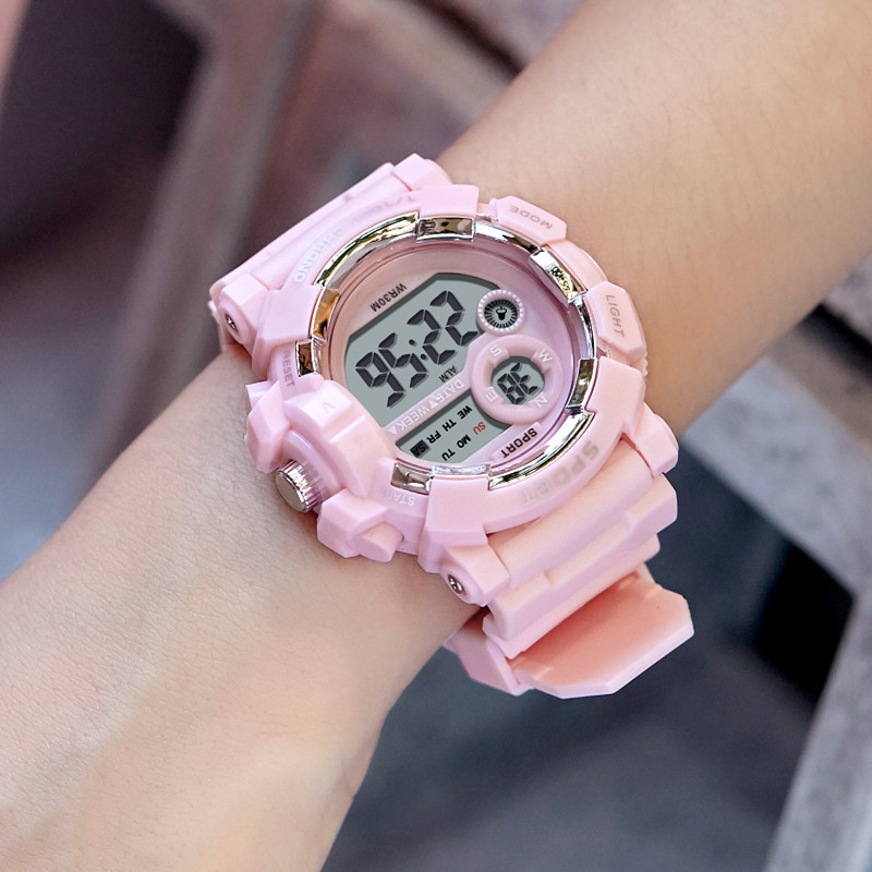 Directo de fábrica multi-funcional hombres y mujeres reloj electrónico estudiante de moda Moda deportes impermeable luminoso deportes reloj de moda femenina