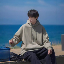 不倒绒连帽卫衣男女新款秋冬季休闲日系复古ins男生休闲百搭帽衫