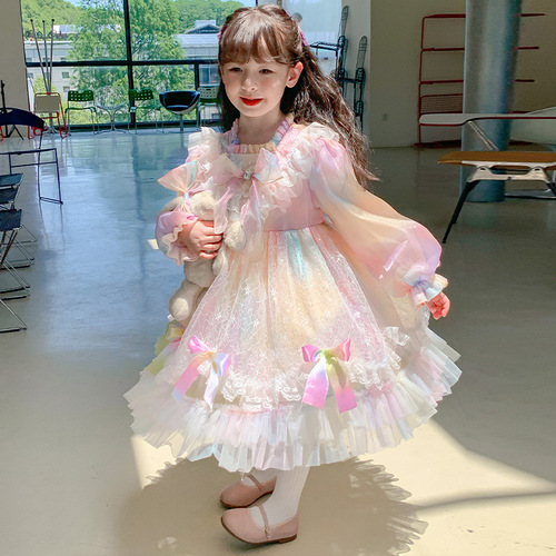 Lolita Girl Dress Spring Outfit Lolita Lolita Elsa Princess Dress Children Sweet Girls Baby Gown Dress