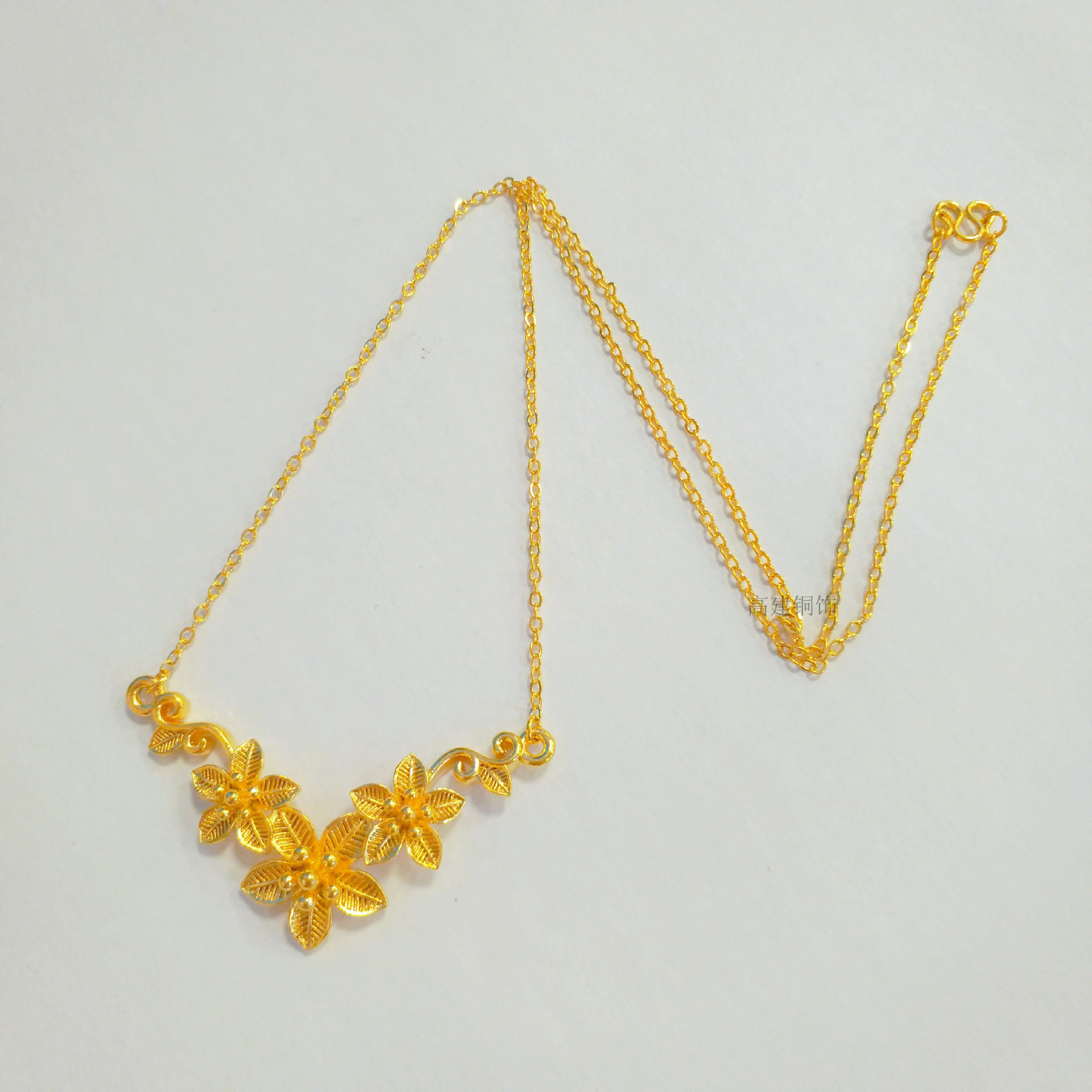 Bryllupshalskæde med glade blomster til kvinder, kunstig guldkæde i ét stykke, bryllupsgave til dette liv_voghion.com