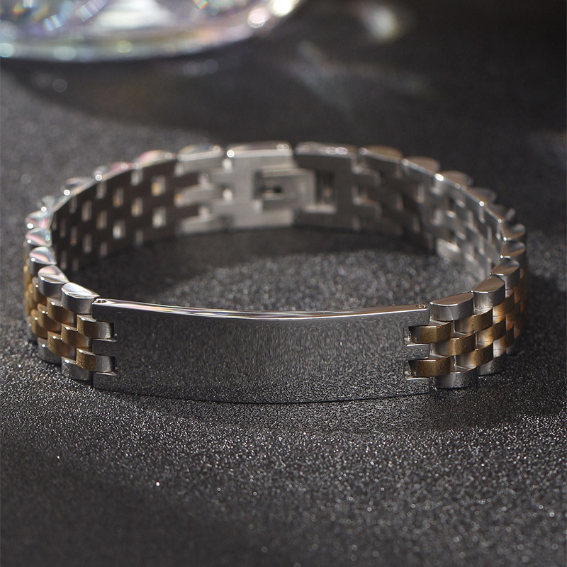 Brazalete de acero inoxidable L2L4 correa de reloj, correa de acero original, pulsera de correa de acero sólido para hombres y mujeres