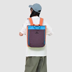 双肩包女轻便拼接撞色手提包学生通勤书包大容量户外旅行包电脑包