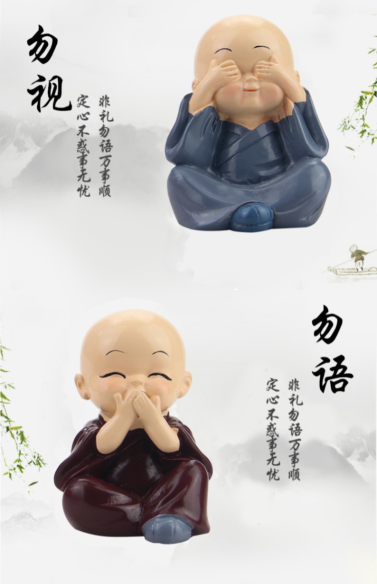 Creative and Cute Car Solar-Powered Bobblehead Little Monk Ornament for Car Dashboard Decoration