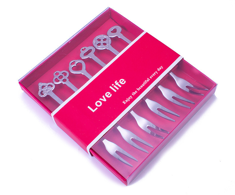 304不锈钢水果叉 创意甜品叉二齿水果签 礼品批发跨境供应 月饼叉详情图13