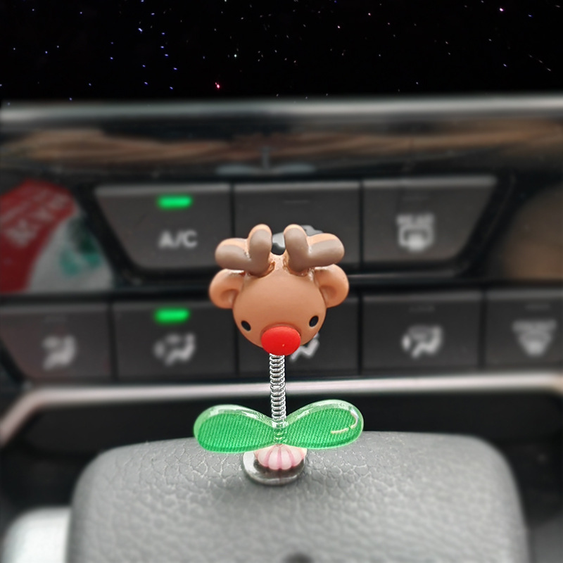 Coche transfronterizo sacudiendo la cabeza Santa Claus decoración Nueva Elk coche consola central salpicadero regalo decoración Decoración