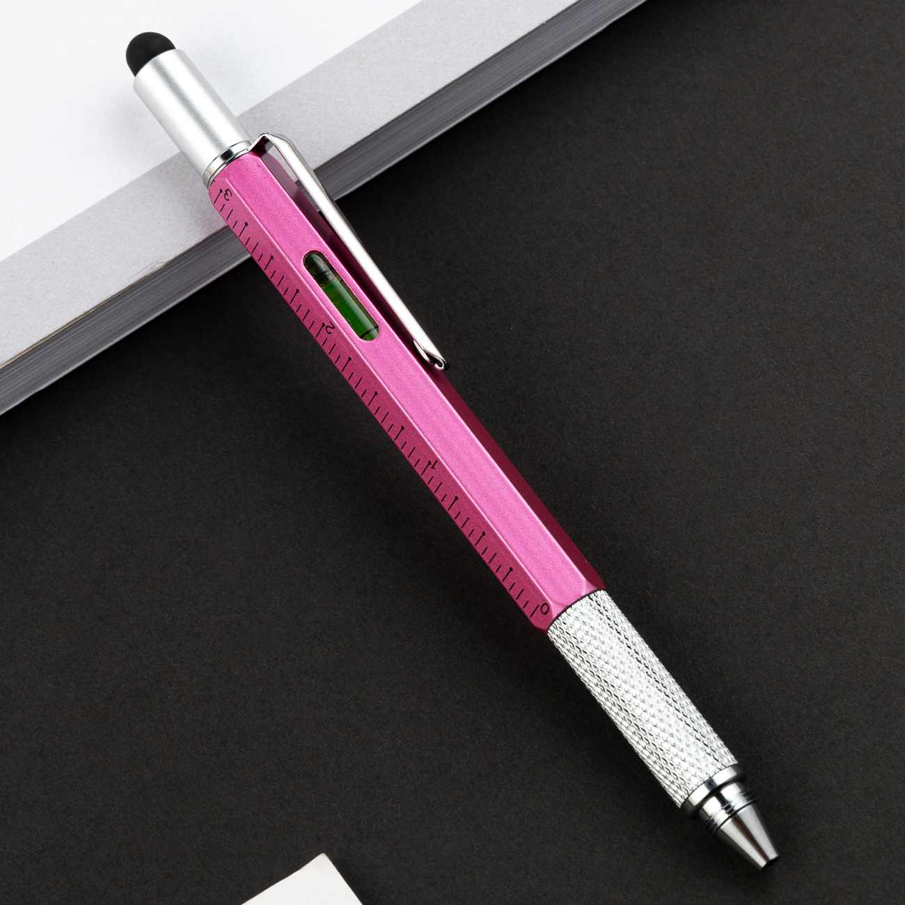 Lápiz multifuncional 6 en 1 lápiz de bola de metal calibración in situ nivelador destornillador lápiz de condensador herramienta creativa lápiz