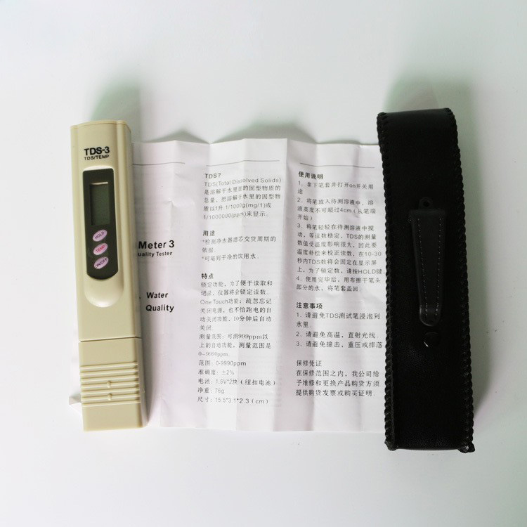 Herramienta de prueba de calidad de agua potable directa Pluma de medición de conductividad TDS TDS-3 Pluma de prueba de efecto de purificador de agua RO