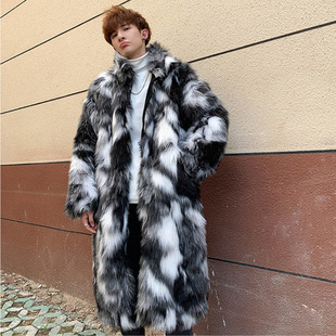 Autumn and Winter Fur Coat Men's Warm Thickened Fur Coat Fashionable Casual Long Coat Street Loose Jacket