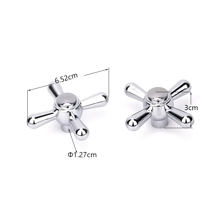Manija Volante Cruzado para Grifo de Plástico ABS Galvanizado, Transparente para Válvula Triangular image 12